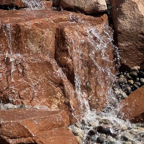 Dramatic statement made with water falls