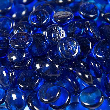 Sapphire Blue Round Fire Glass 0.5" (10 lb)